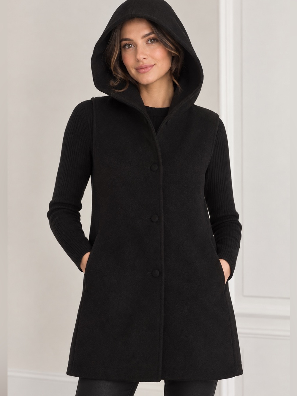 Theory wool cashmere hooded vest